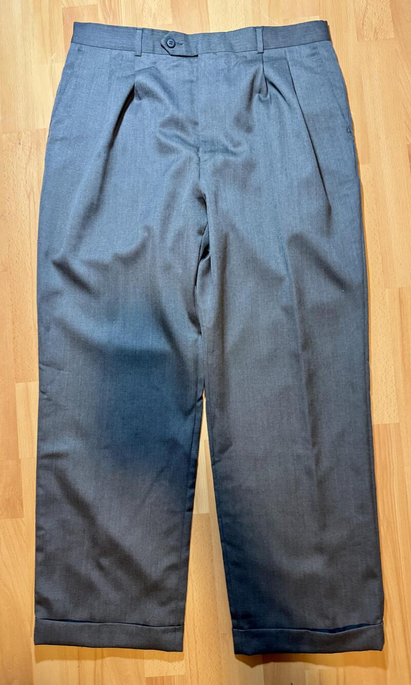 Louis Raphael Pants Mens 36x30 Gray Wool Blend Dress Trouser Washable Pleated
